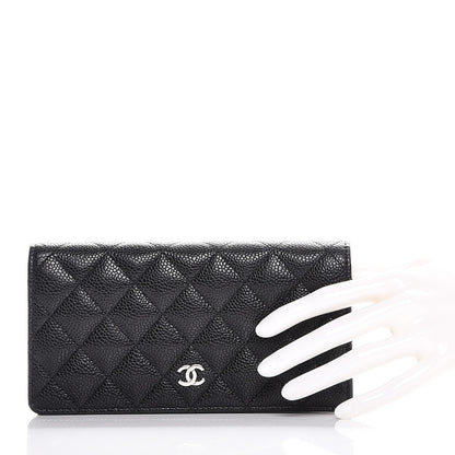 Chanel Caviar Quilted Yen Wallet Black 2 of 9