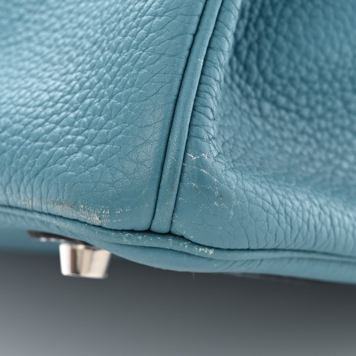Hermes Taurillon Clemence Birkin 35 Blue Jean 11 of 13