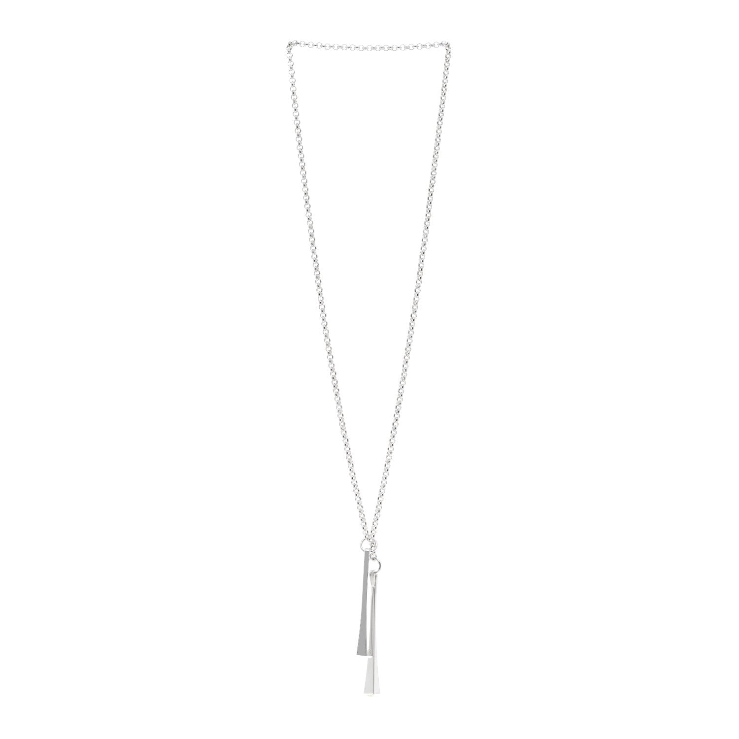 Hermes Sterling Silver Clou de Forge Lariat Necklace 3 of 5