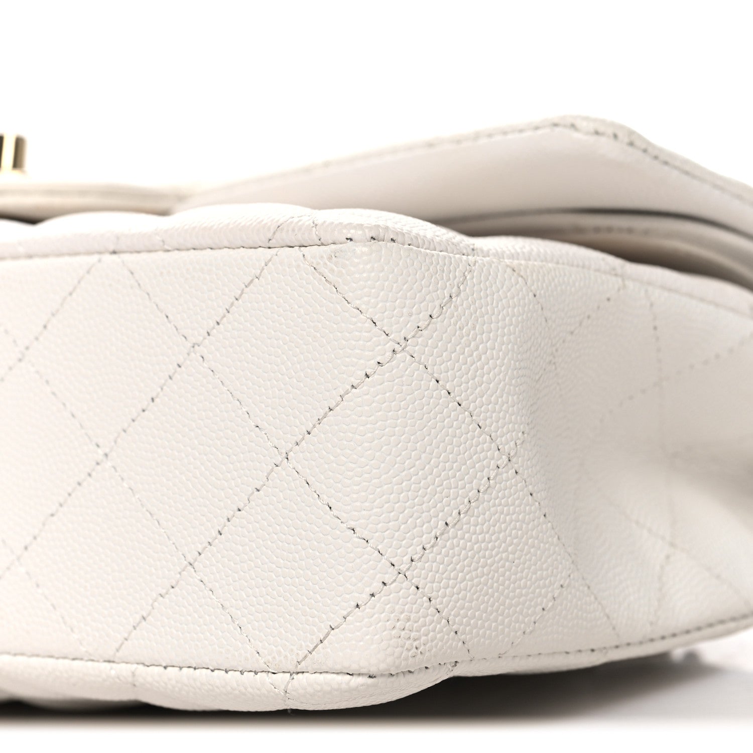 Chanel Caviar Quilted Medium Double Flap White 10 of 11