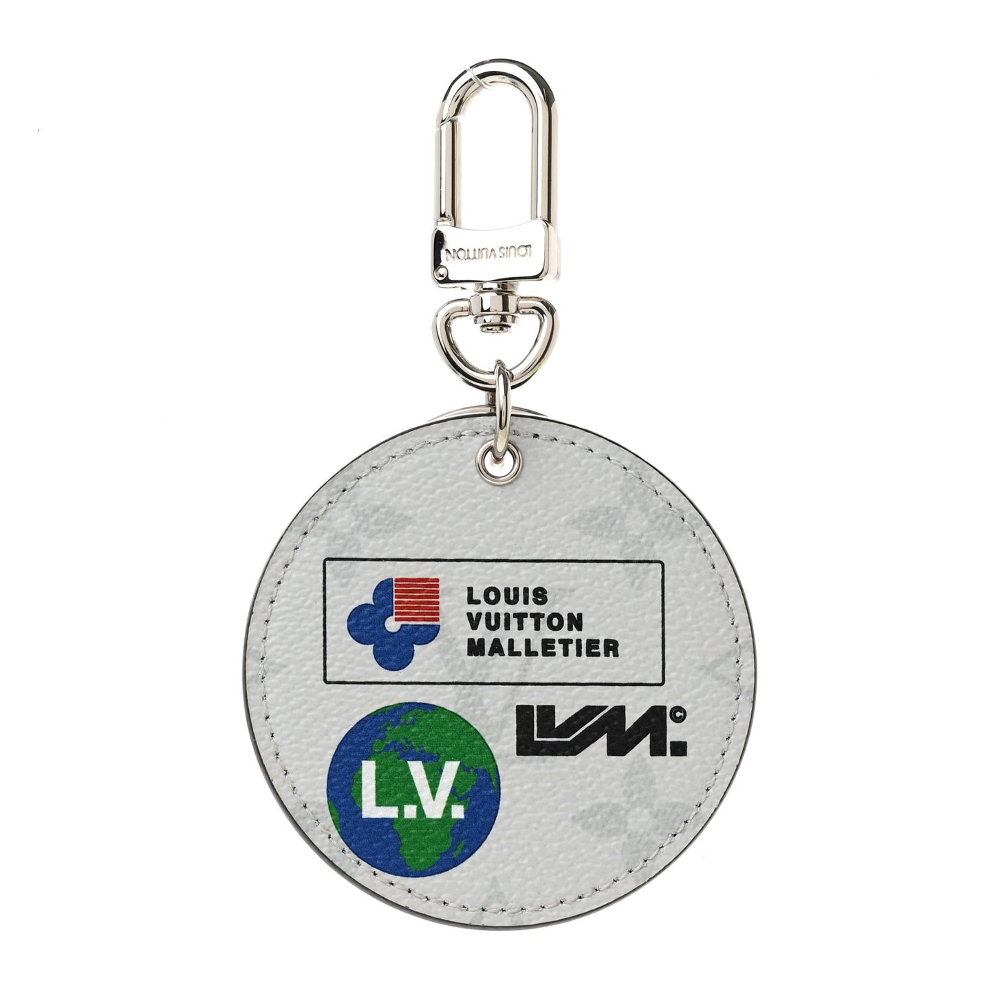 Monogram Porte Cle Logo Bag Charm Key Ring White