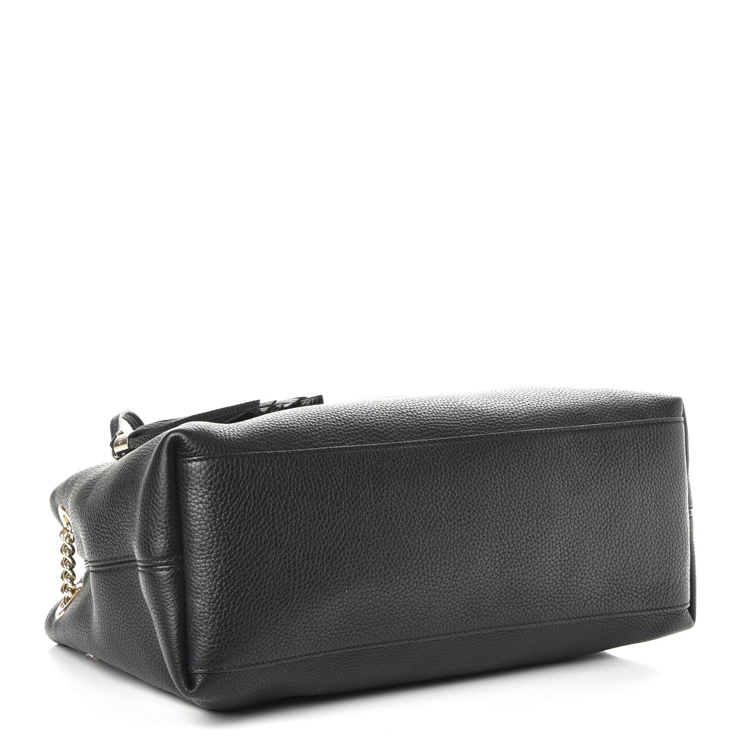Pebbled Calfskin Medium Soho Chain Shoulder Bag Black
