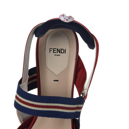 Fendi Technical Mesh FF Colibri 55mm Slingback Pumps 40 Tobacco Moro Zaffiro Ciliegia Rosso 7 of 9