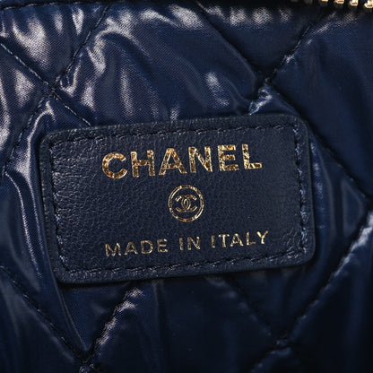 Chanel Lambskin Quilted Medium Casino Beauty CC Cosmetic Case Navy 6 of 9
