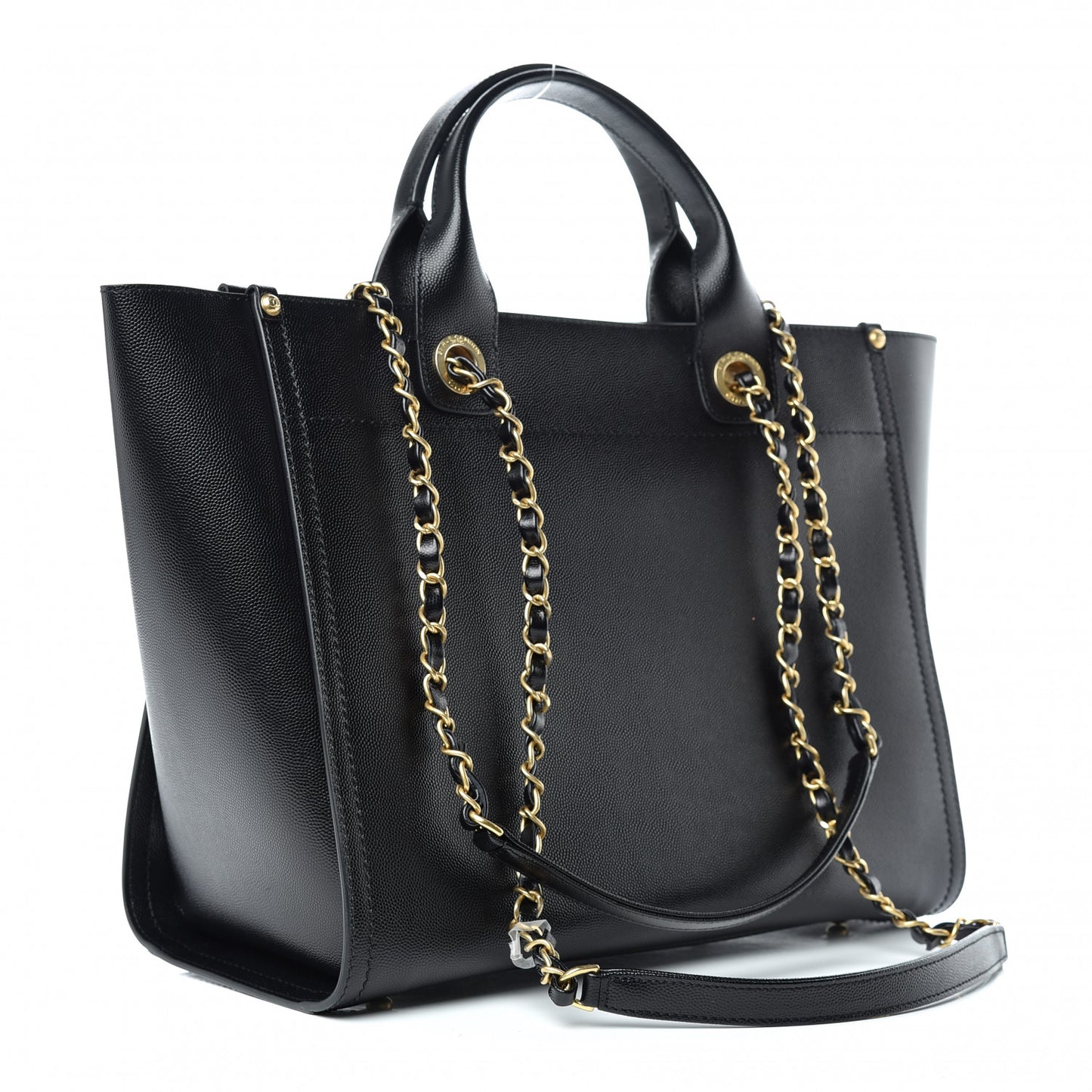 Caviar Small Studded Deauville Tote Black