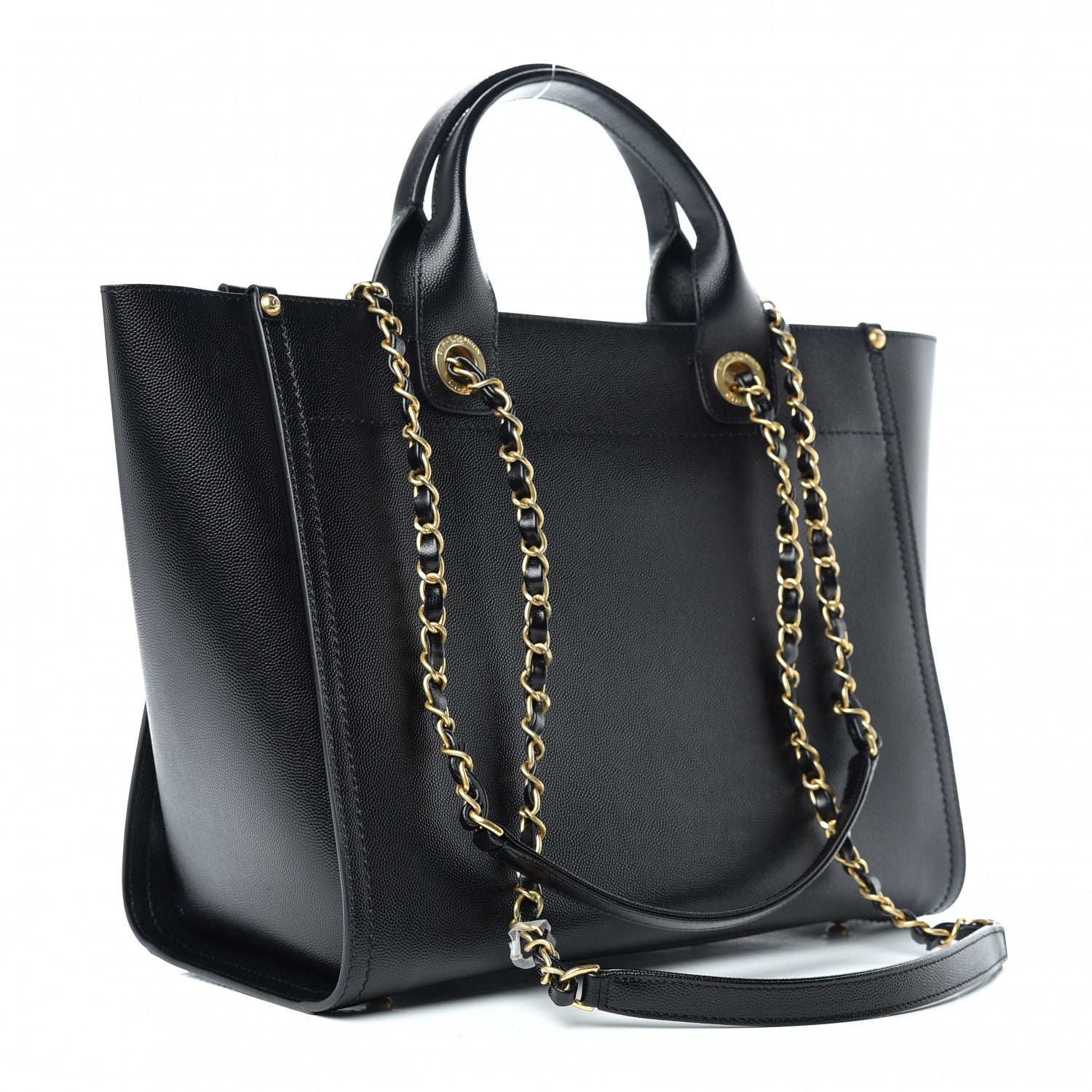 Chanel Caviar Small Studded Deauville Tote Black 3 of 12