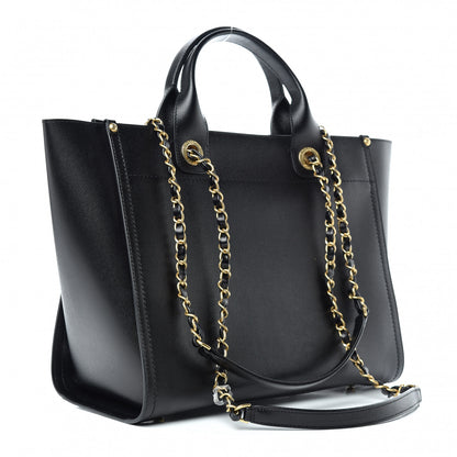 Chanel Caviar Small Studded Deauville Tote Black 3 of 12