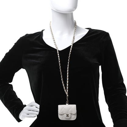 Chanel Caviar Quilted Airpods Pro Case White 2 of 9
