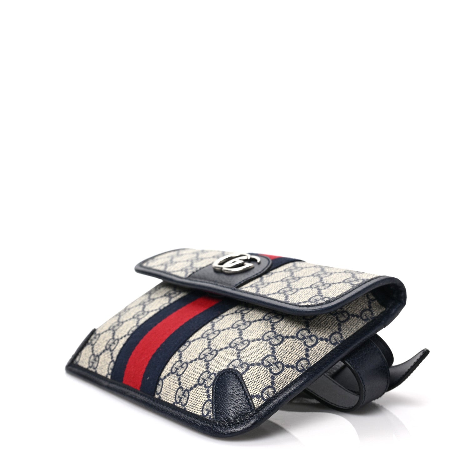 Gucci GG Supreme Monogram Web Small Ophidia Belt Bag 90 36 Beige Navy 8 of 8