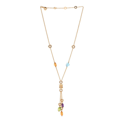 Bulgari 18K Yellow Gold Diamond Multi-Gemstone B.Zero Lavallier Necklace 3 of 5