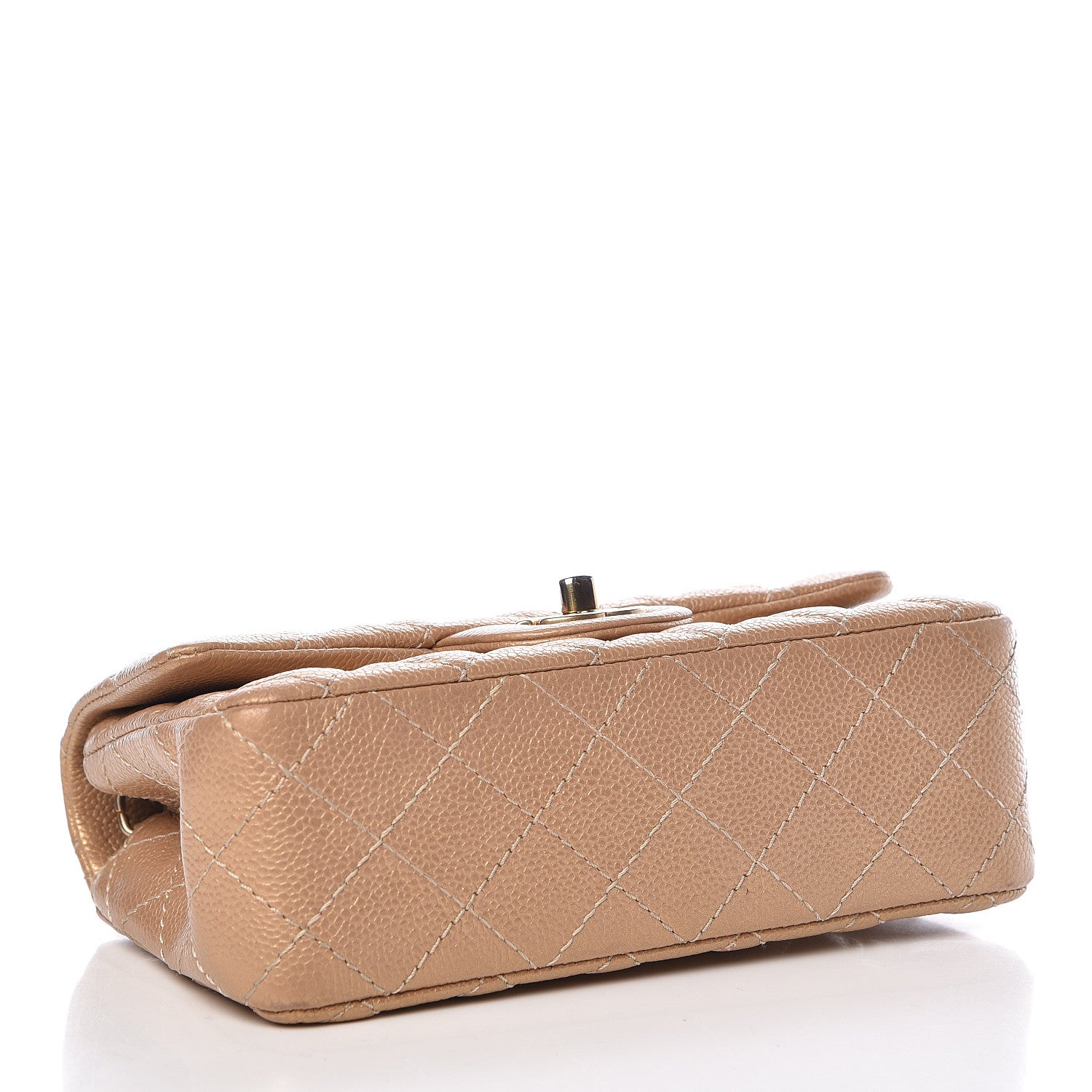 Chanel Metallic Caviar Quilted Mini Rectangular Flap Bronze 4 of 12