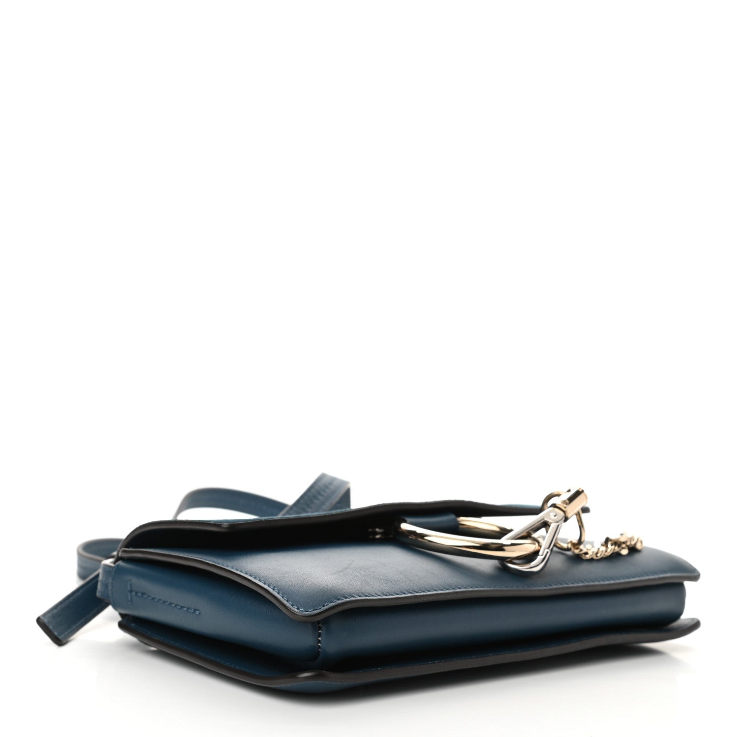 Chloe Suede Calfskin Small Faye Shoulder Bag Majolica Blue 4 of 9