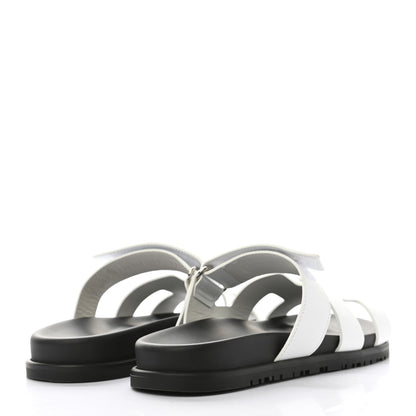 Hermes Calfskin Womens Chypre Sandals 39 White 4 of 9