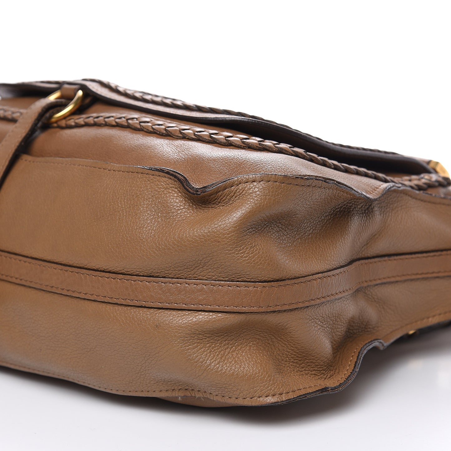 Calfskin Braided Medium Marcie Satchel Nut