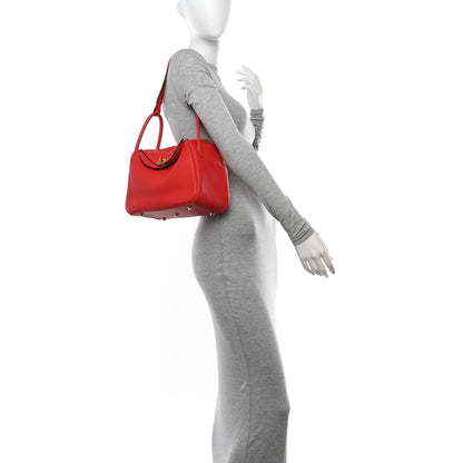 Hermes Taurillon Clemence Lindy 26 Rouge De Coeur 2 of 12