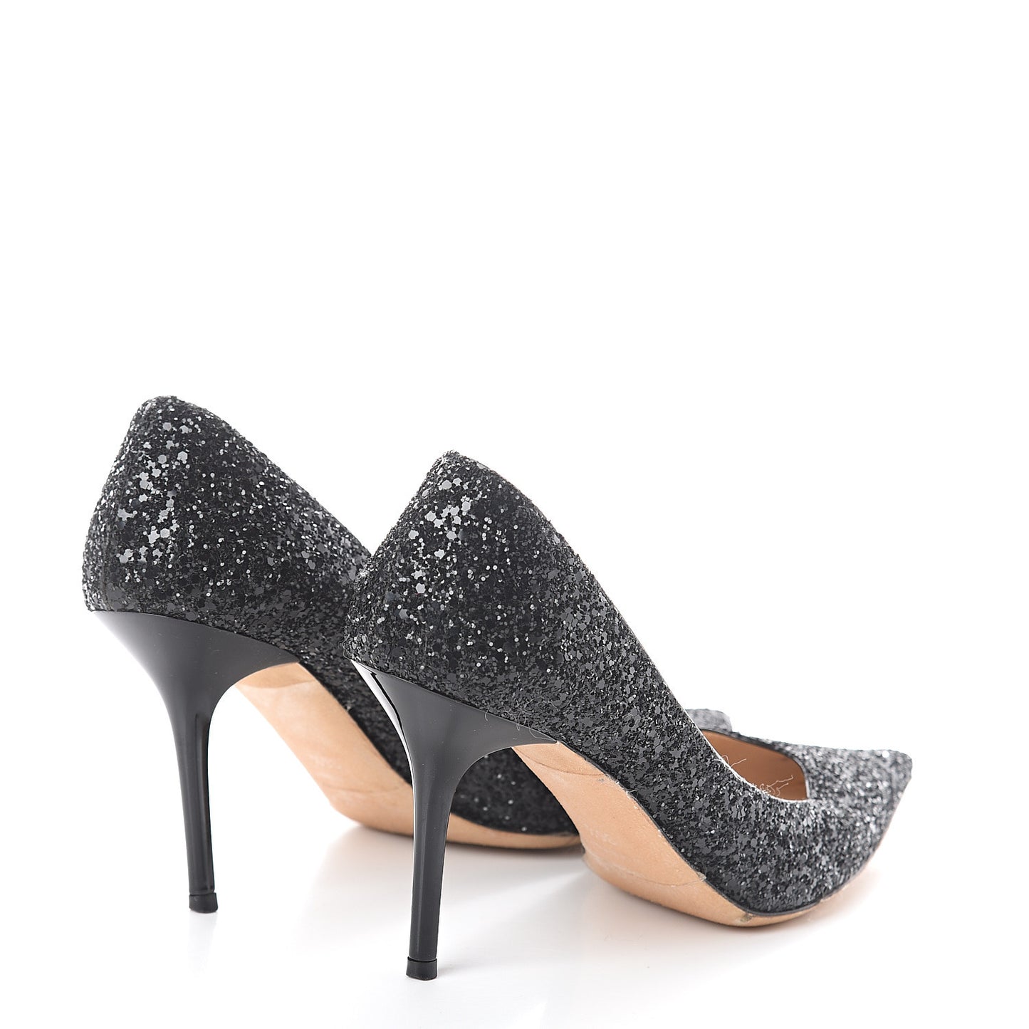 Glitter Pointy Toe Romy 85 Pumps 36.5 Black