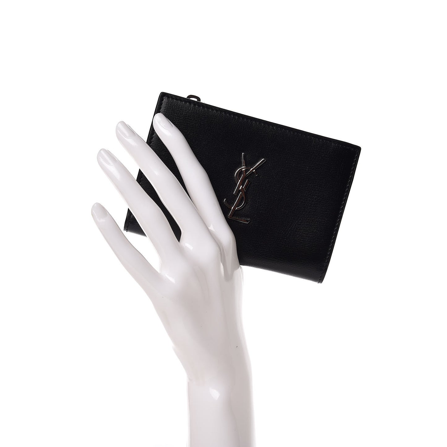 Calfskin Fragments Flap Wallet Black