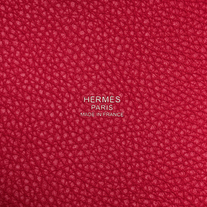 Hermes Taurillon Clemence Swift Eclat Picotin Lock 18 PM Framboise Rouge Sellier 6 of 10