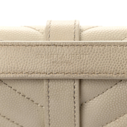 Saint Laurent Grain De Poudre Textured Mixed Matelasse Triquilt Medium Monogram Satchel Crema Soft 7 of 19