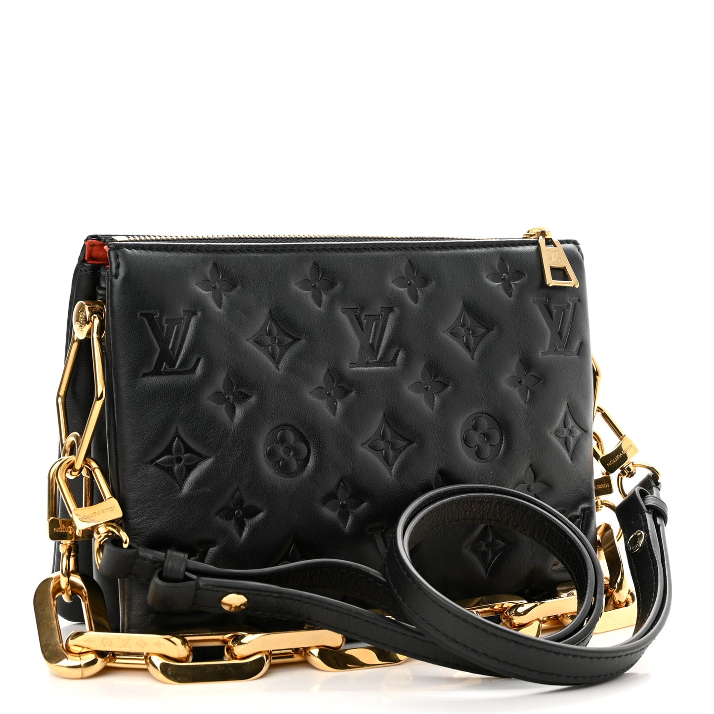 Lambskin Embossed Monogram Coussin BB Black