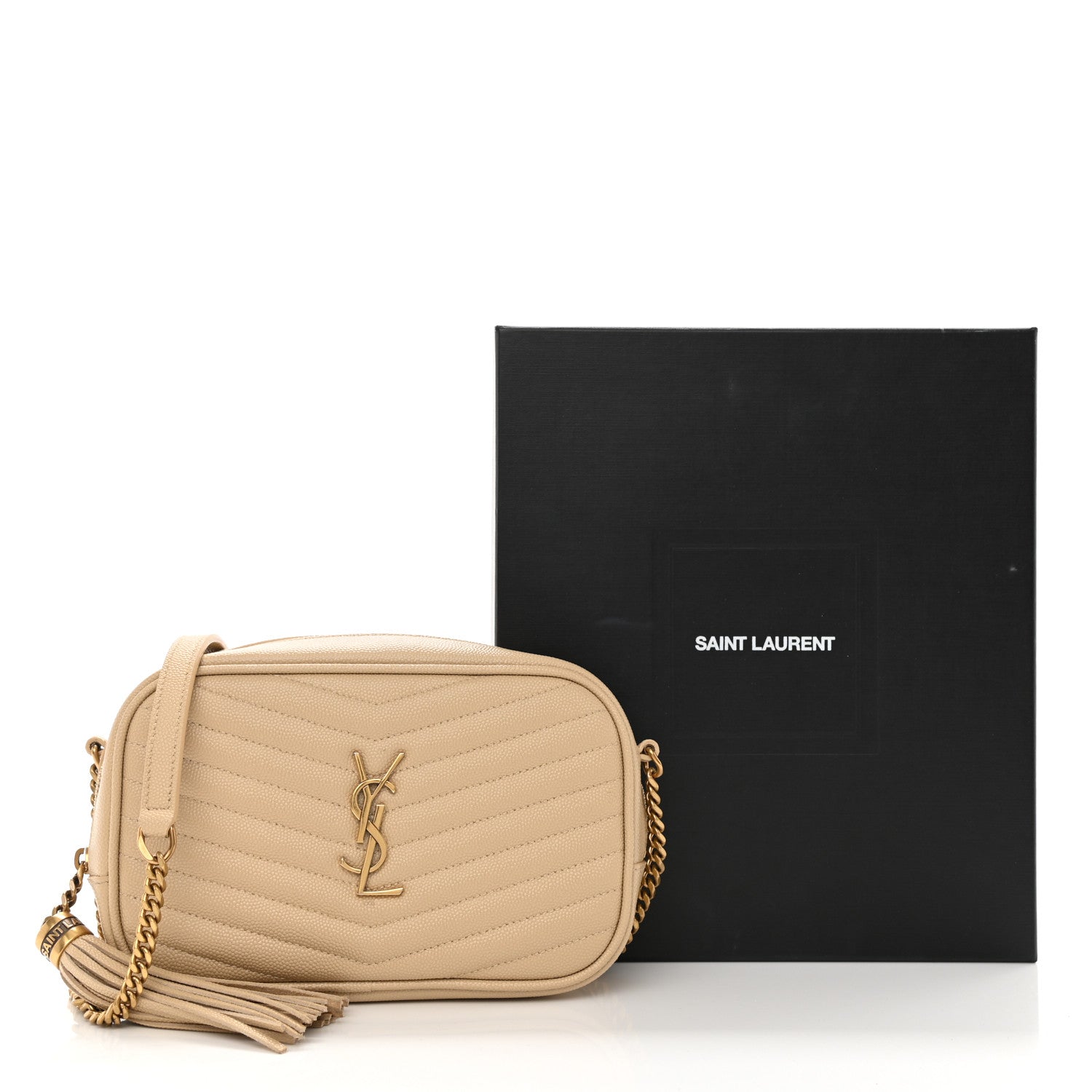 Saint Laurent Grain De Poudre Matelasse Monogram Mini Lou Camera Bag New Powder 9 of 9