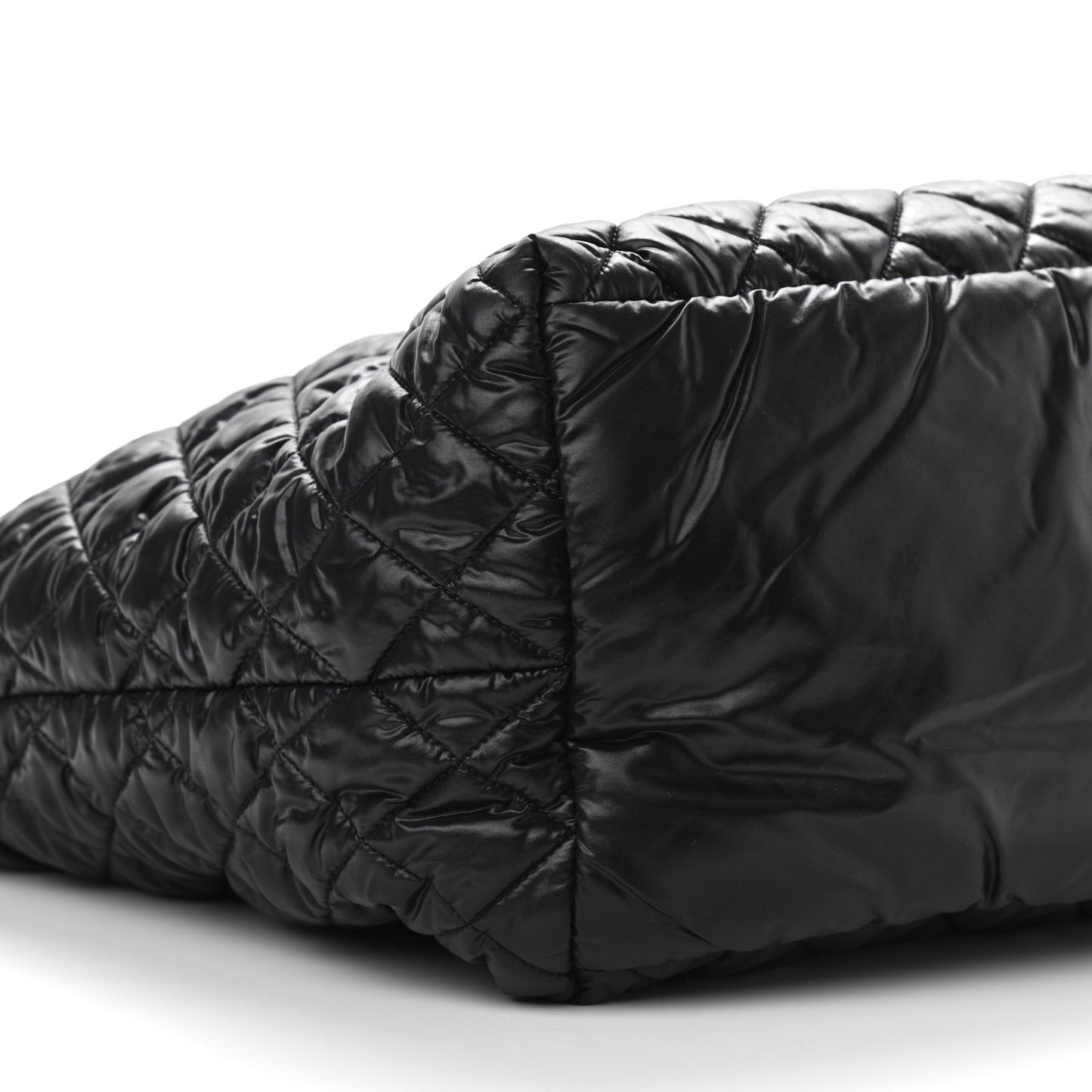 Nylon Quilted Large Coco Cocoon Tote Black