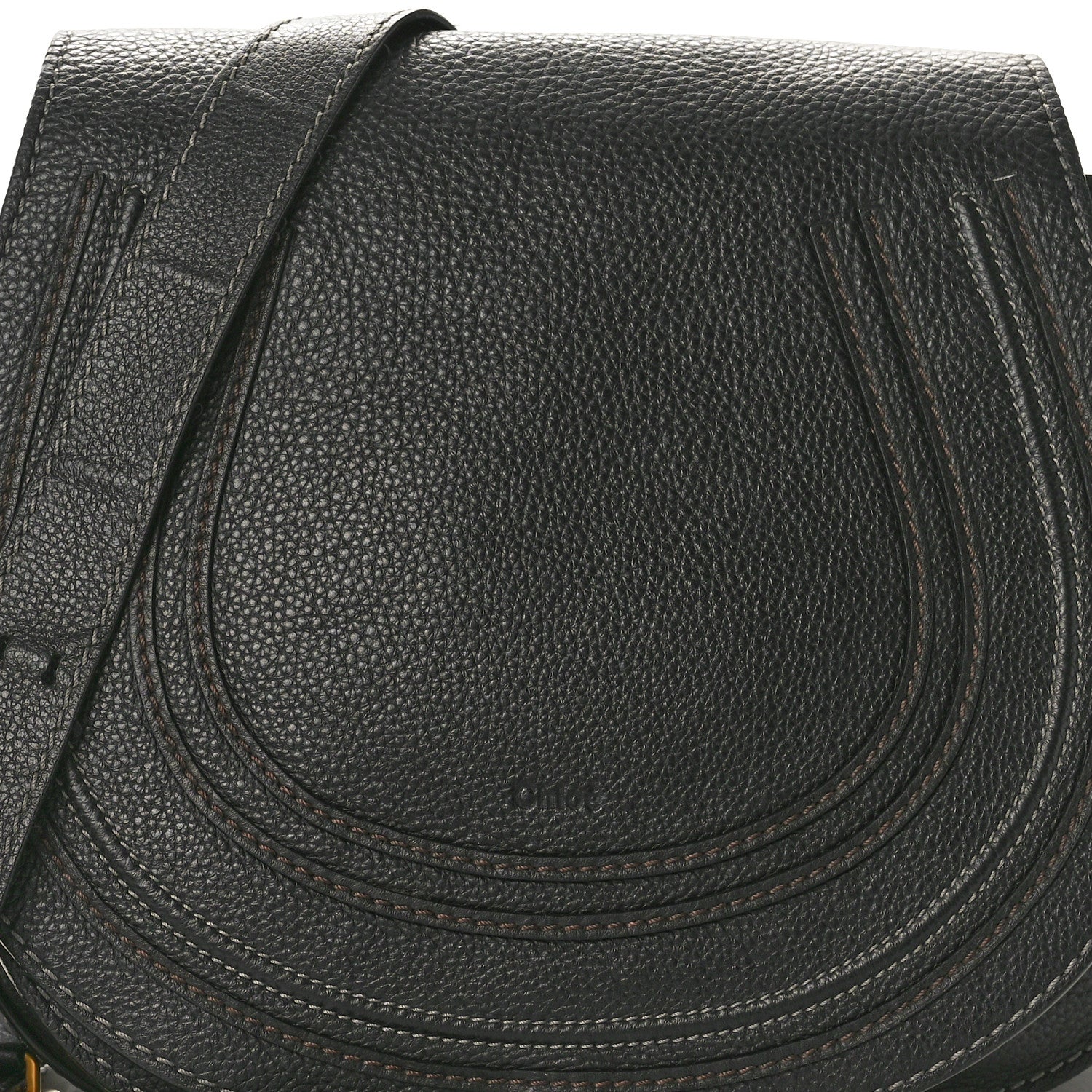 Chloe Calfskin Medium Marcie Round Crossbody Bag Black 12 of 16