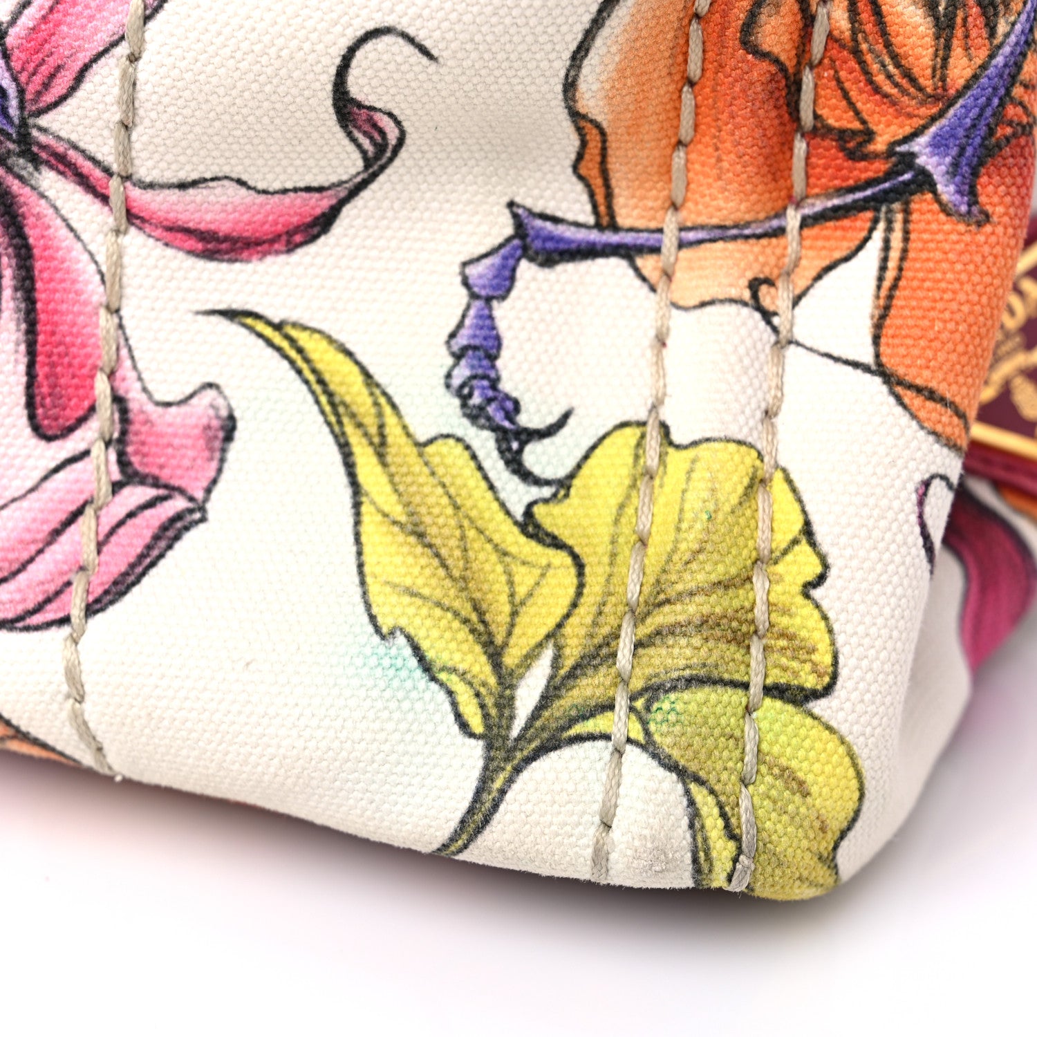 Prada Canvas Canapa Stampata Floral Tote 18 of 21