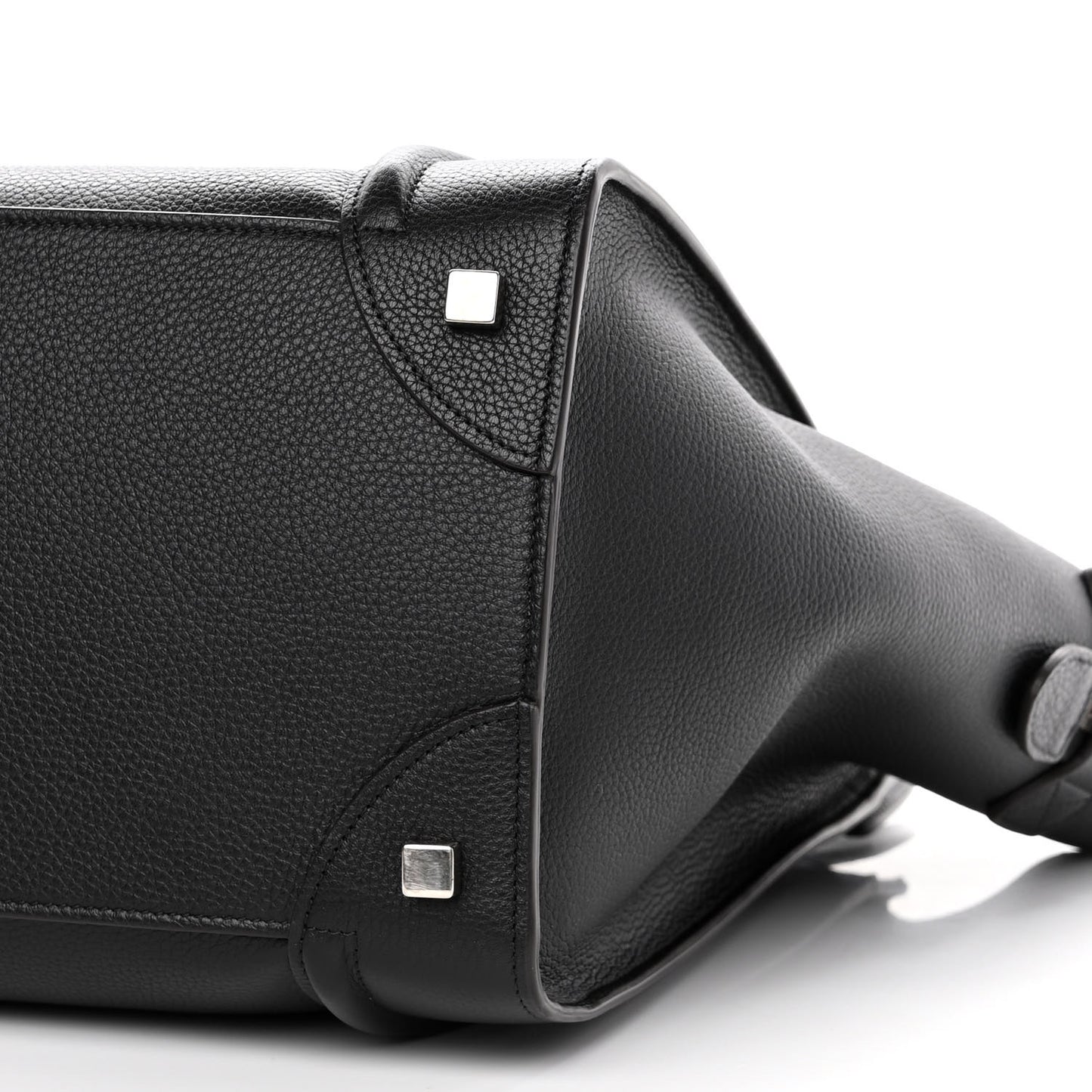 Drummed Calfskin Mini Luggage Black