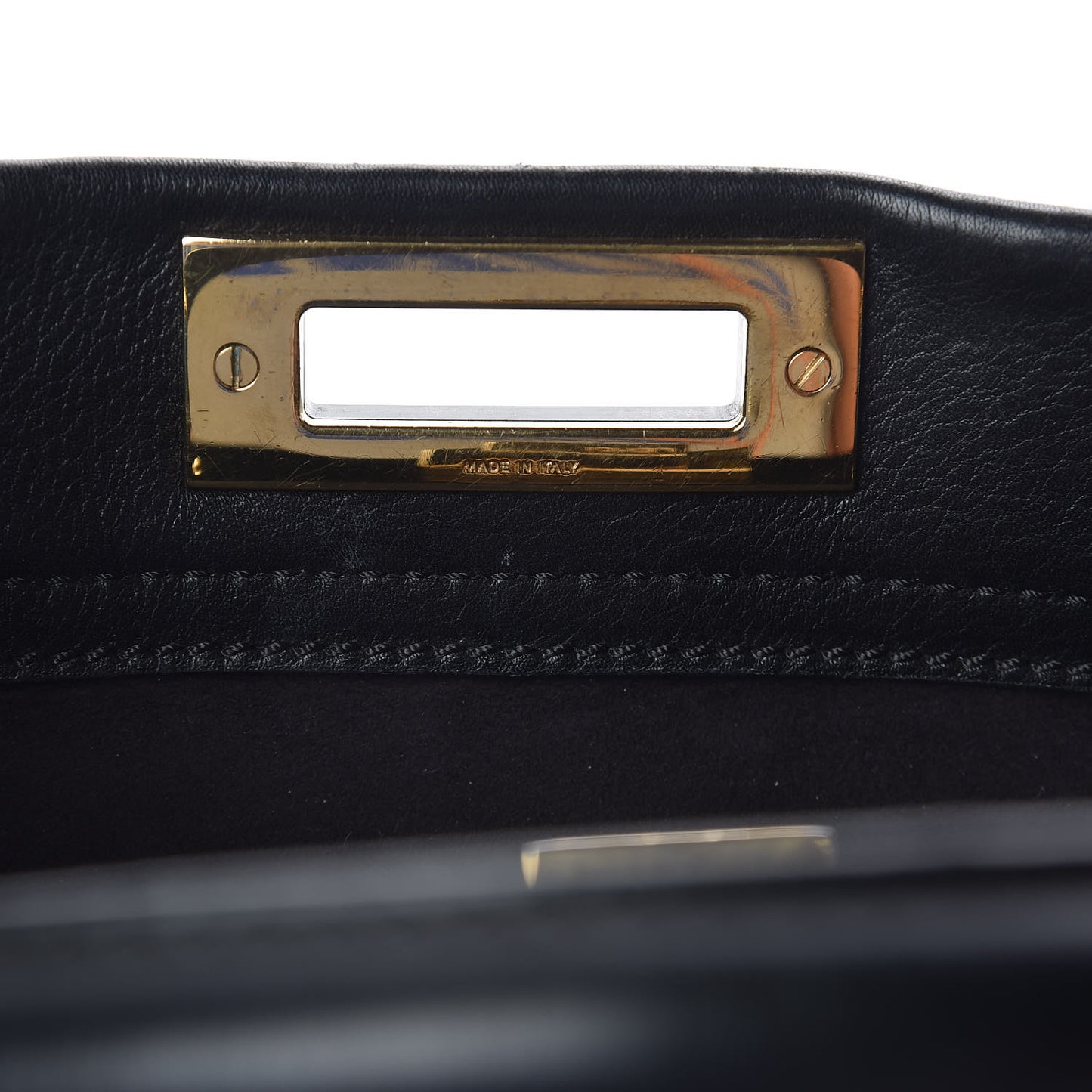 Vitello Seta Shiny Nappa Medium Peekaboo Iconic Satchel Black