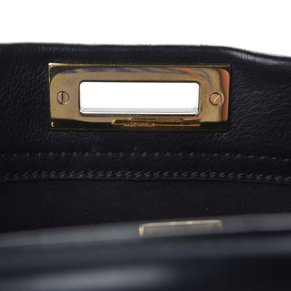 Fendi Vitello Seta Shiny Nappa Medium Peekaboo Iconic Satchel Black 7 of 11