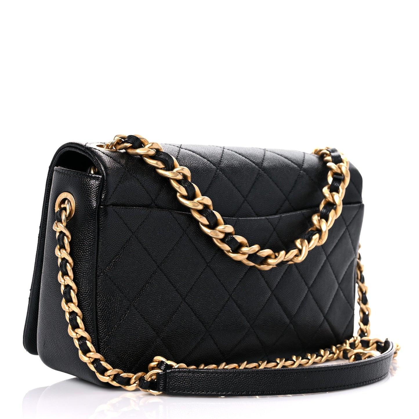 Caviar Quilted Medium Fashion Therapy Flap Bag Black