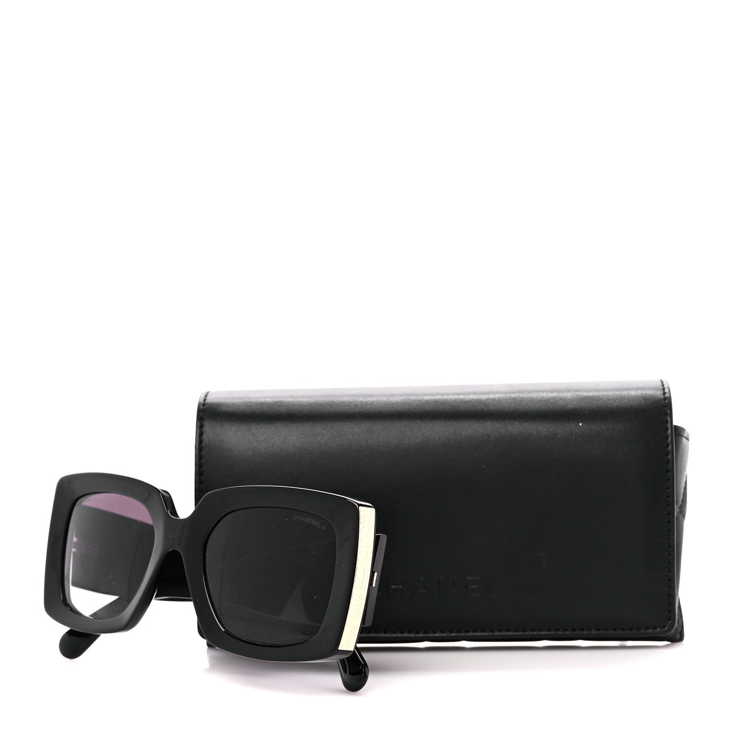 Chanel Acetate Rectangle Sunglasses 5435 Black 8 of 8