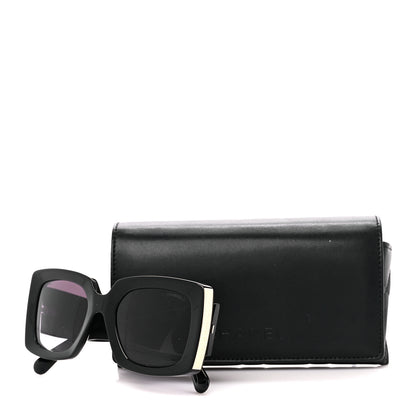 Chanel Acetate Rectangle Sunglasses 5435 Black 8 of 8