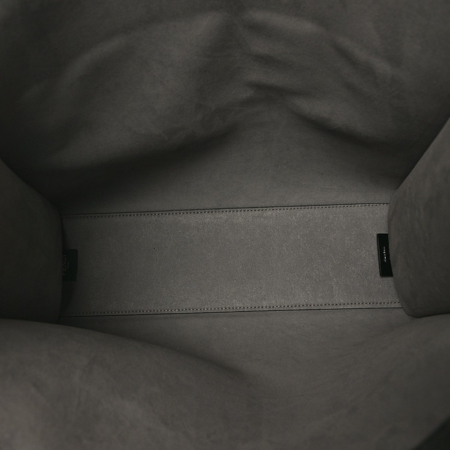 Fendi Vitello Cher Logo Embossed Medium Go To Shopper Tote Black 5 of 8