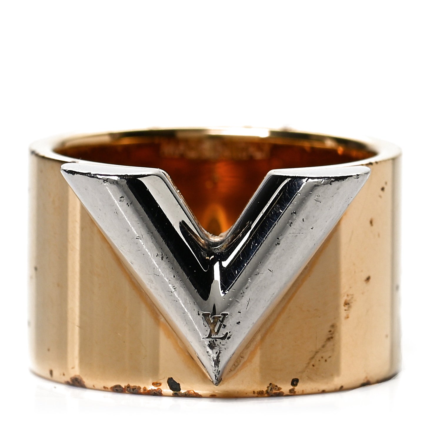 Brass Essential V Ring L Gold Silver