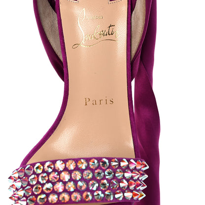 Christian Louboutin Crepe Satin Veau Velours Krystal Du Desert 100 Sandal 37 Version Ricelieu 8 of 9