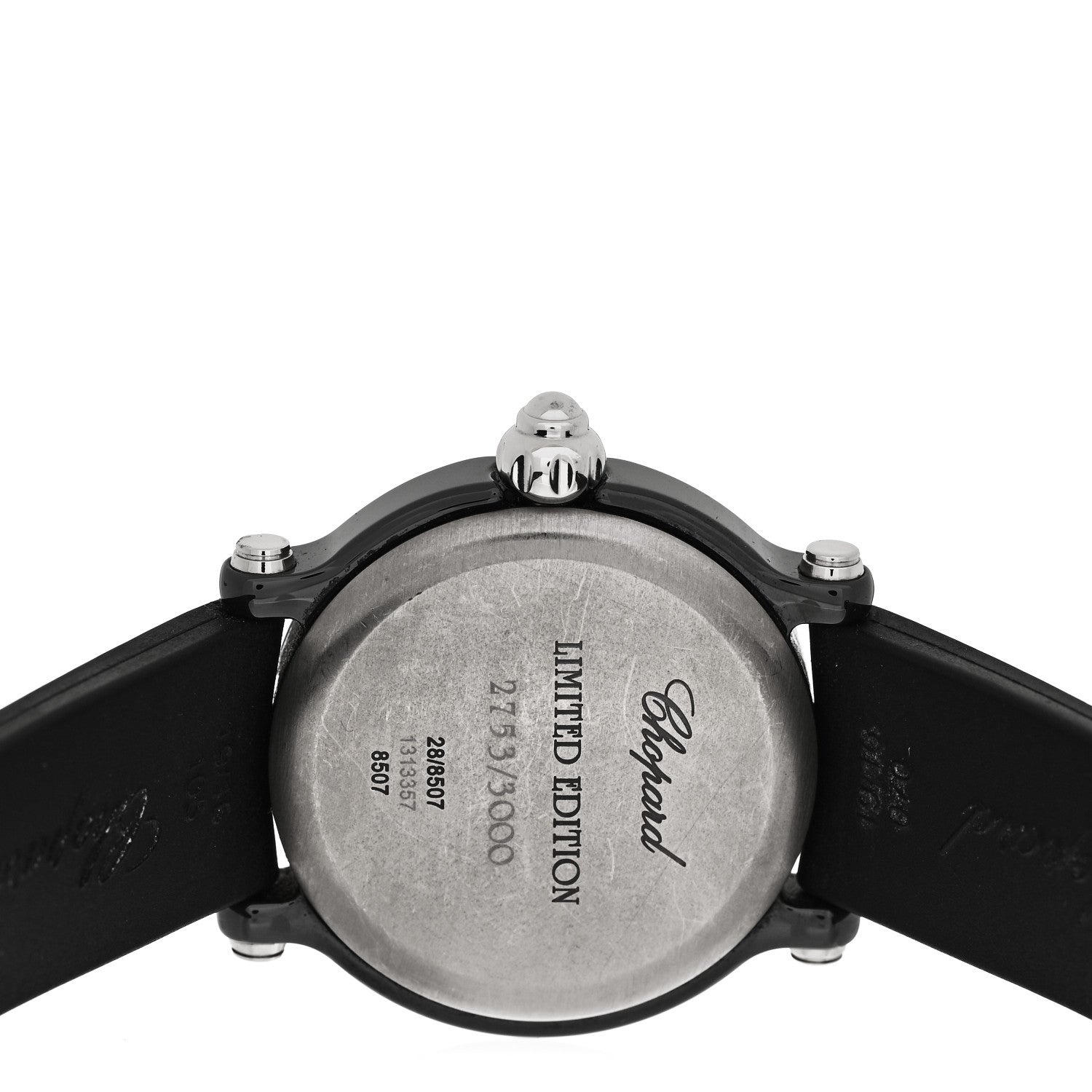 Chopard Stainless Steel Ceramic Rubber 3 Diamond 38mm Happy Sport Quartz Watch Black 4 of 4