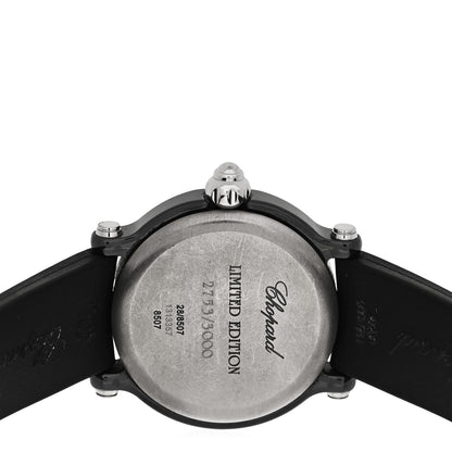 Chopard Stainless Steel Ceramic Rubber 3 Diamond 38mm Happy Sport Quartz Watch Black 4 of 4