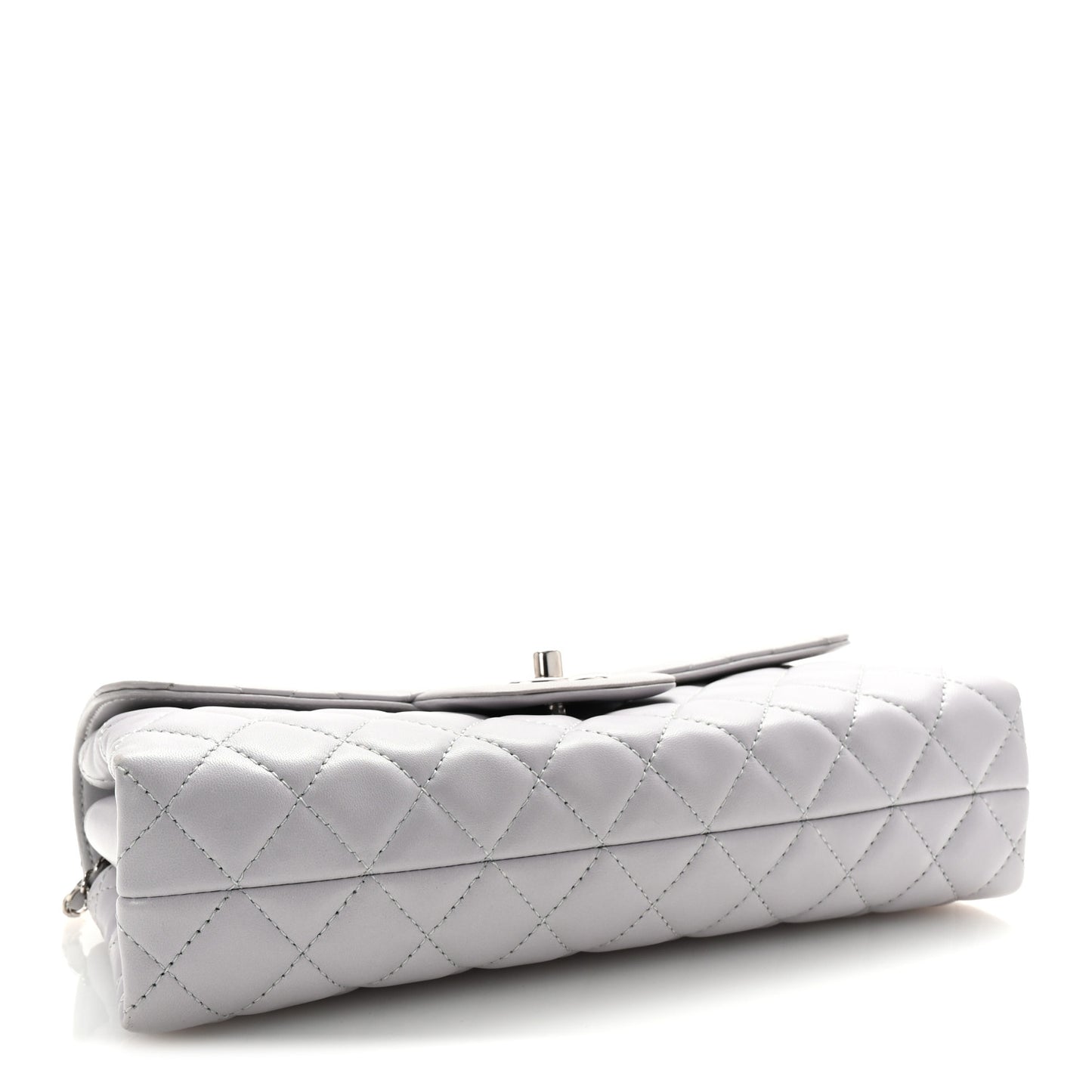 Lambskin Quilted By 4 Flap Crossbody Grey