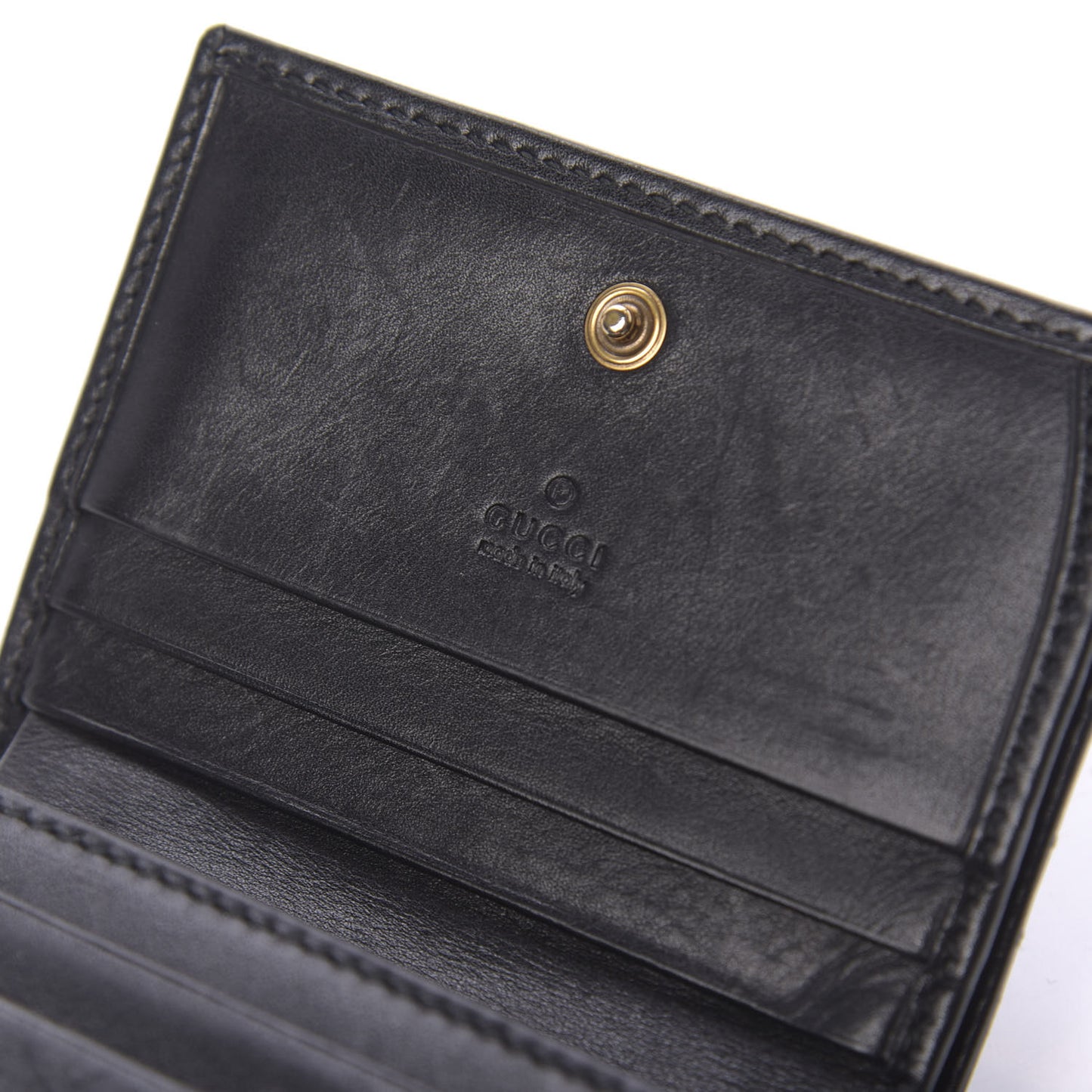 Calfskin Matelasse GG Marmont Card Case Wallet Black
