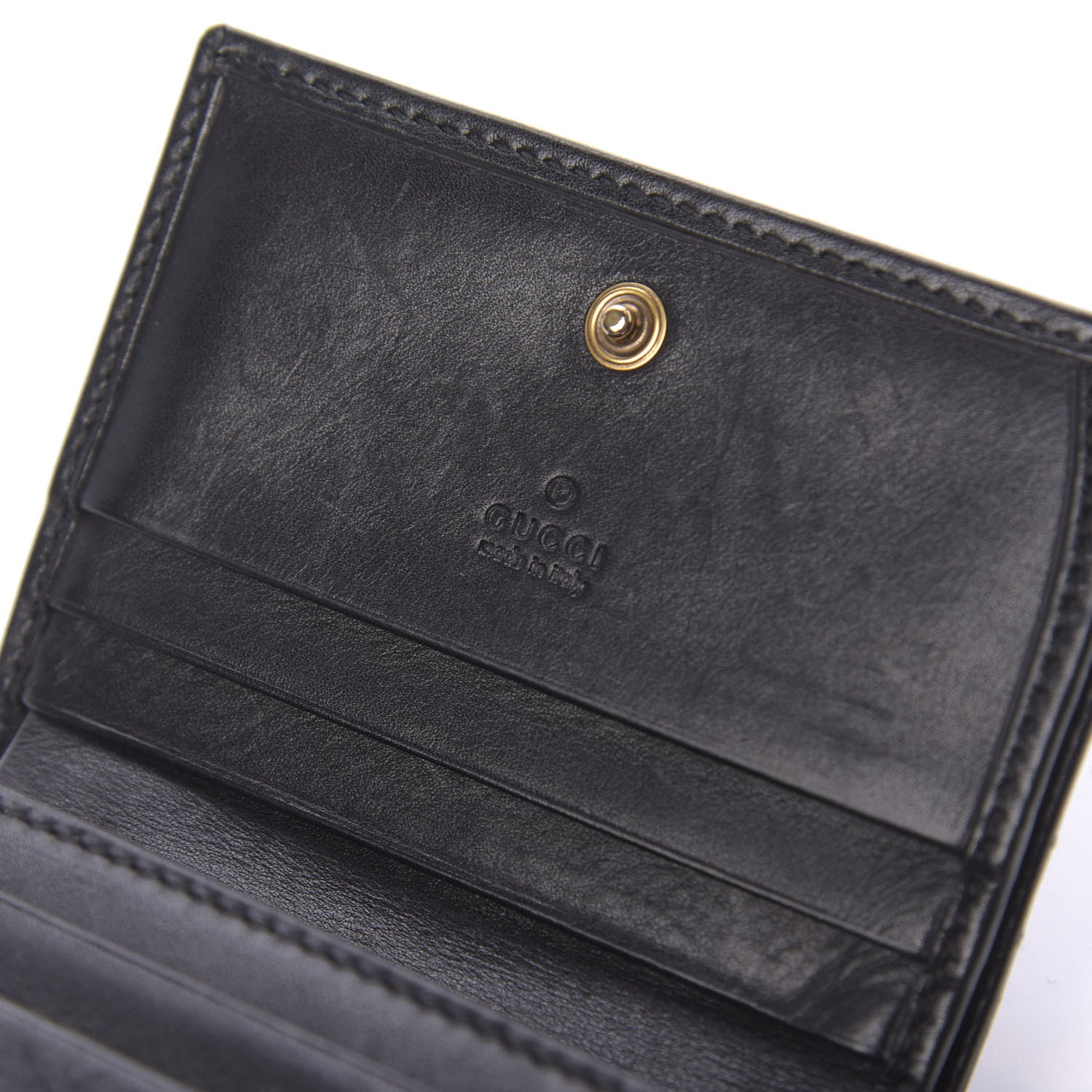 Gucci Calfskin Matelasse GG Marmont Card Case Wallet Black 9 of 11