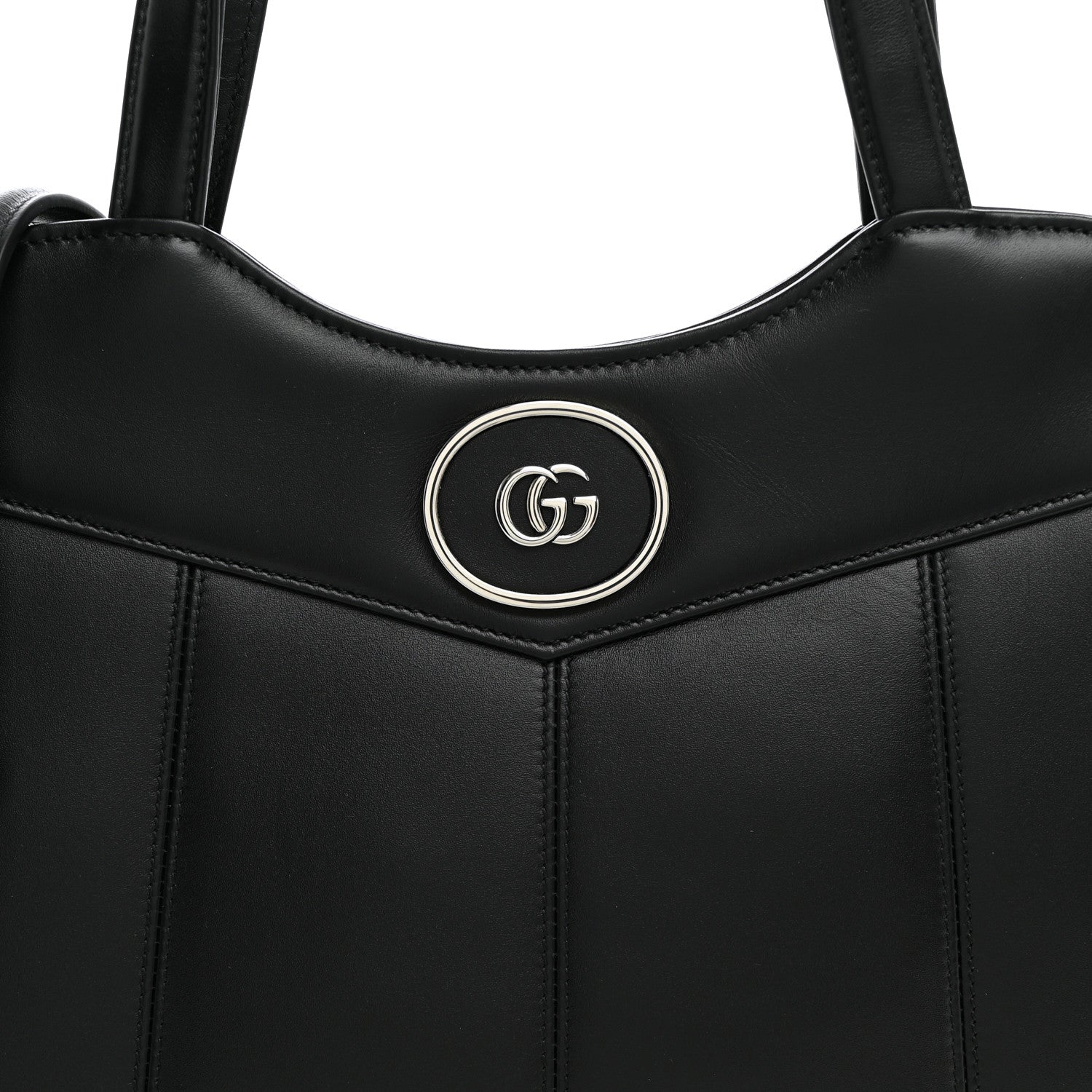 Gucci Calfskin Petite GG Small Tote Bag Black 6 of 8