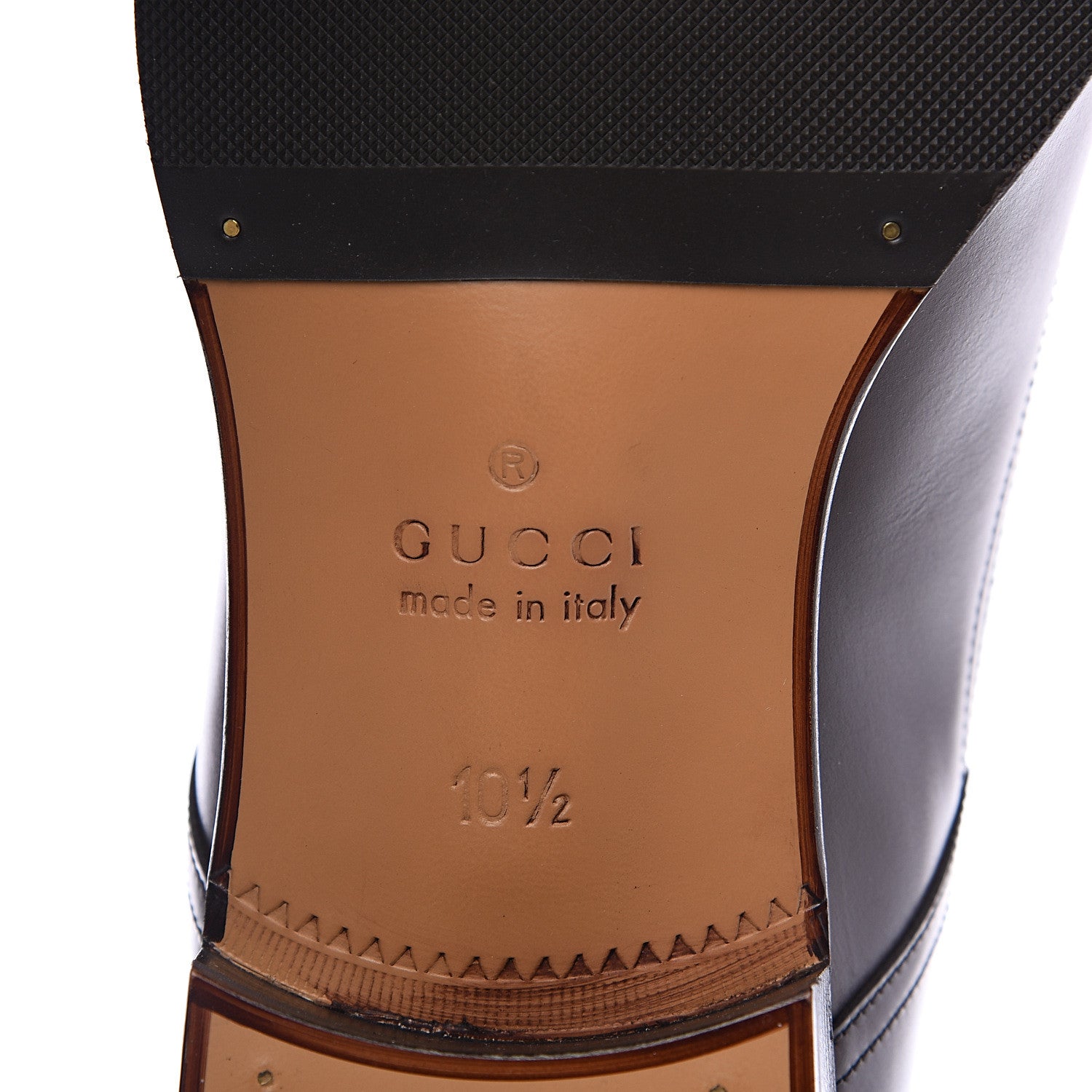 Gucci Calfskin Mens Captoe Oxford Loafers 10.5 Brown 7 of 9