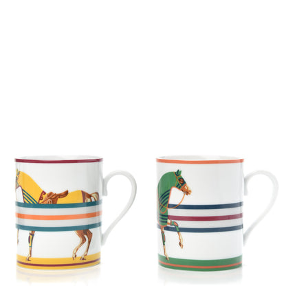 Hermes Porcelain Cheval A La Couverture Mug Set of 2 3 of 6