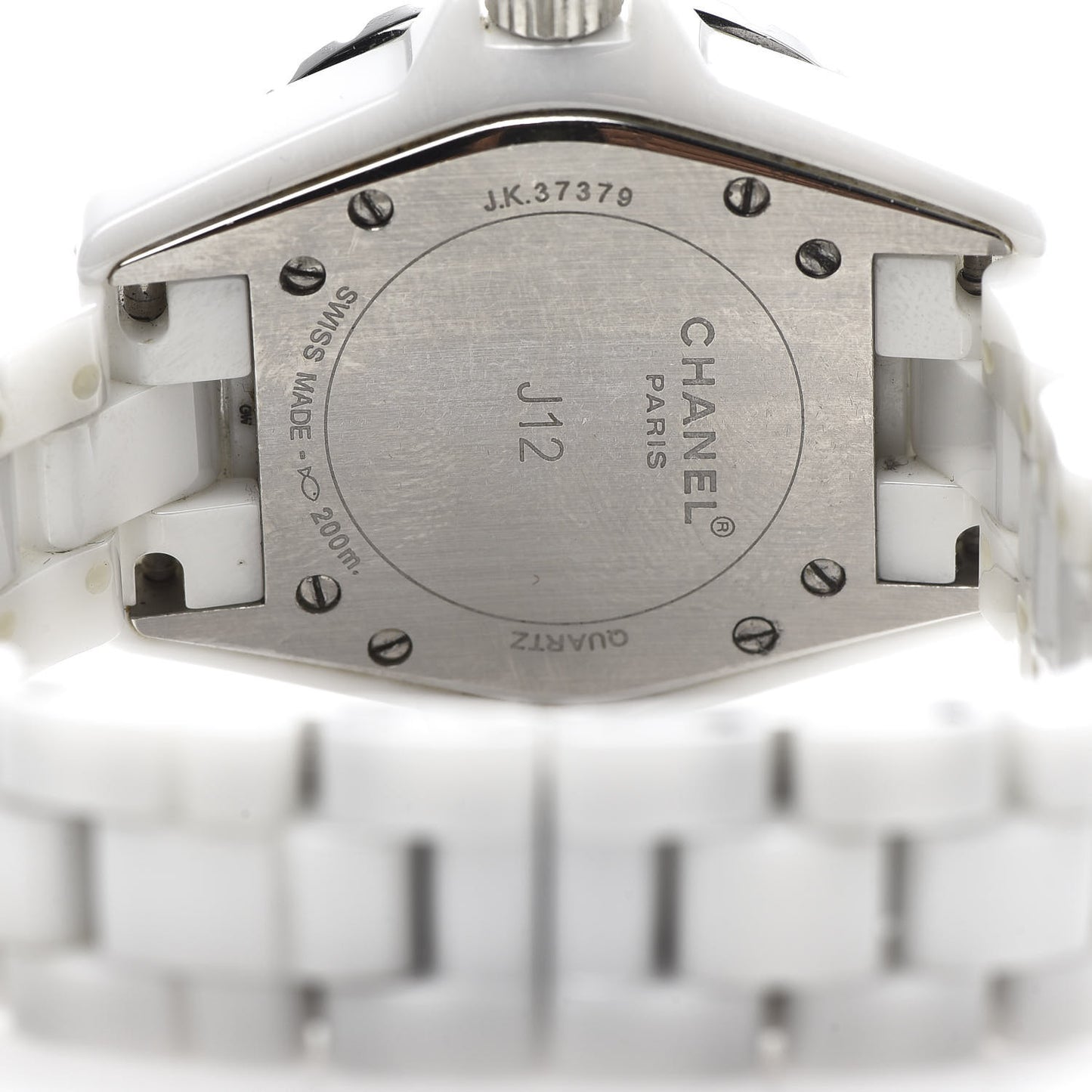 Stainless Steel Ceramic Diamond Dial 33mm J12 Quartz Watch White