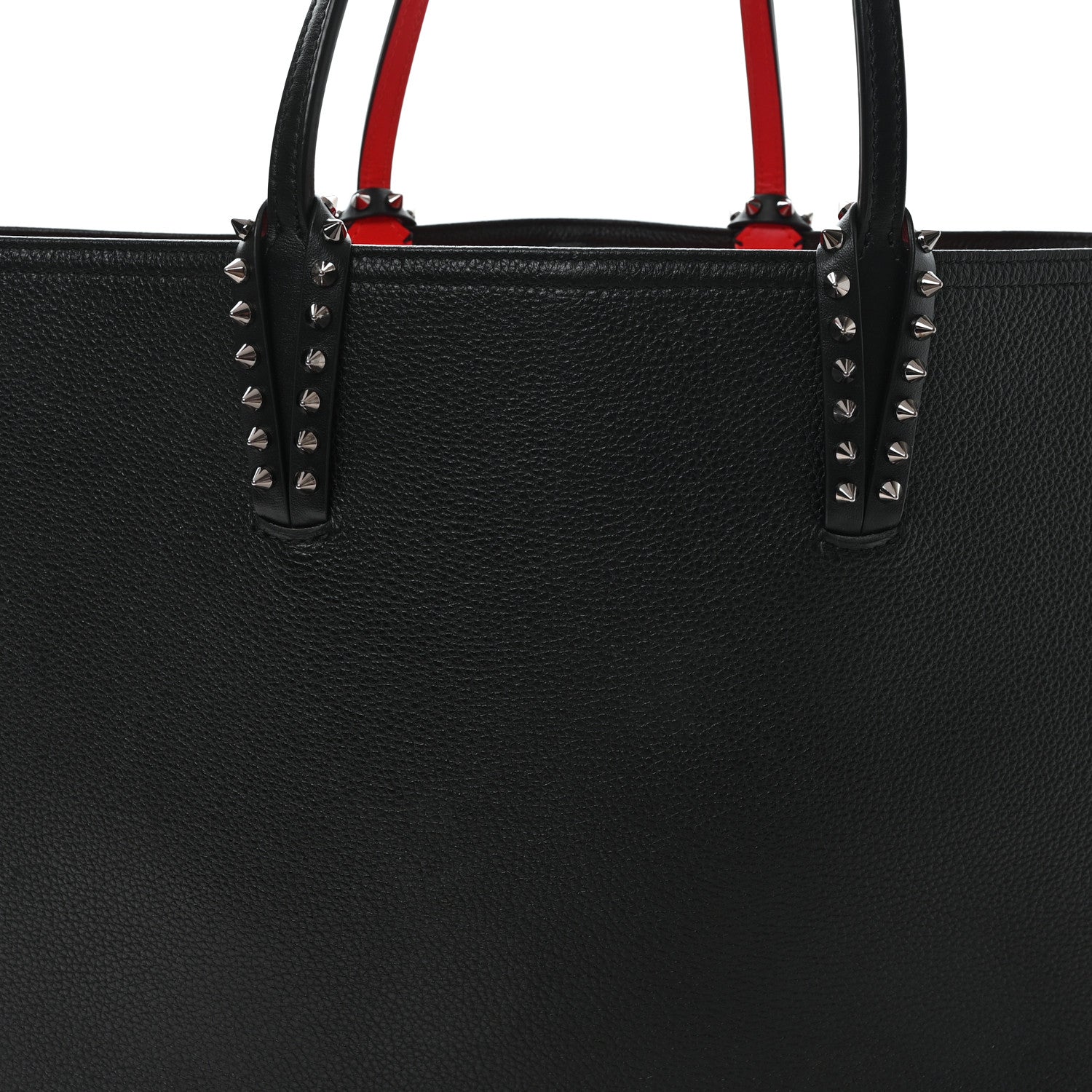 Christian Louboutin Calfskin Spikes East West Cabata Tote Black 9 of 11