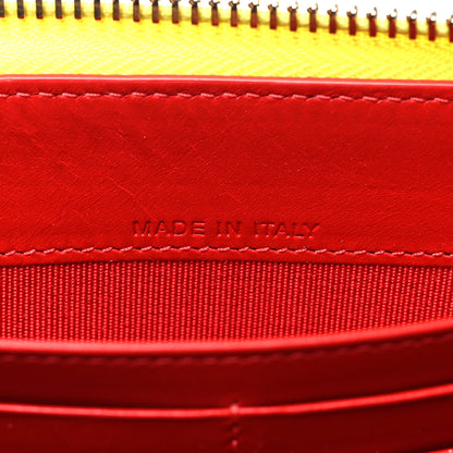 Christian Louboutin Calfskin Panettone Spiked Zip Around Wallet Yellow 7 of 10