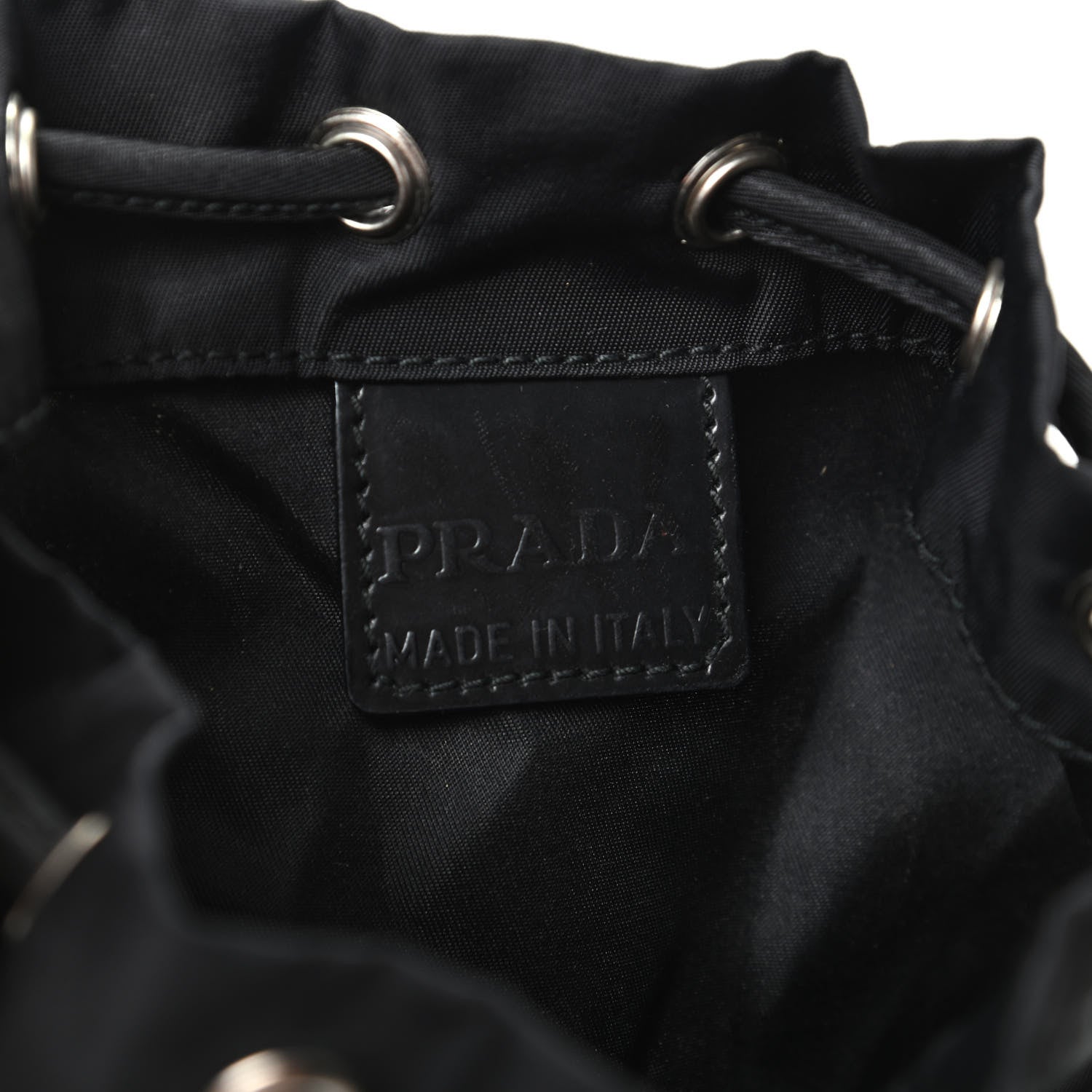 Prada Saffiano Tessuto Nylon Vela Bucket Wristlet Black 6 of 8