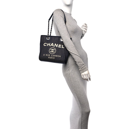 Chanel Denim Mini Deauville Tote Dark Blue 2 of 10